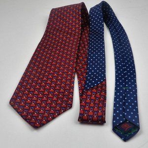 Tommy Hilfiger Men's Tie Red Blue Silk Necktie